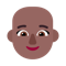 Woman- Medium-Dark Skin Tone- Bald emoji on Microsoft
